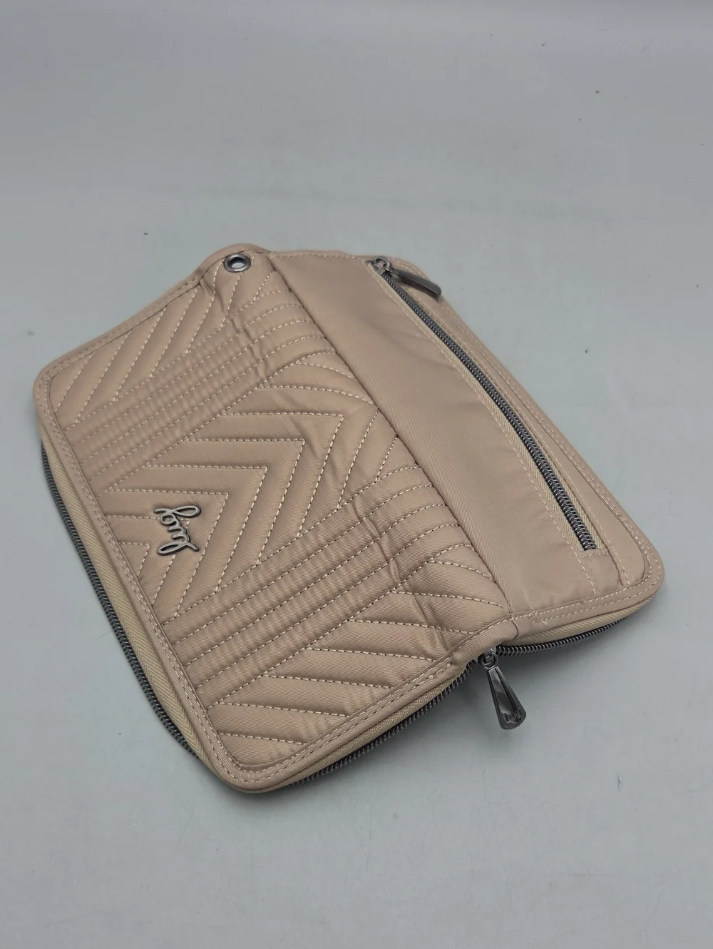 Lug Straddle Women's Zip Around Brushed Tan Mocha Wallet RFID Lightweight